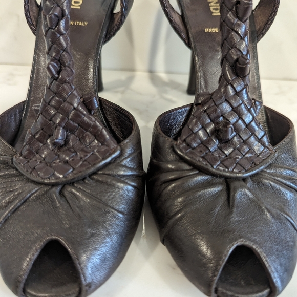 Fendi Leather Braided Spy Heels - Picture 9 of 10